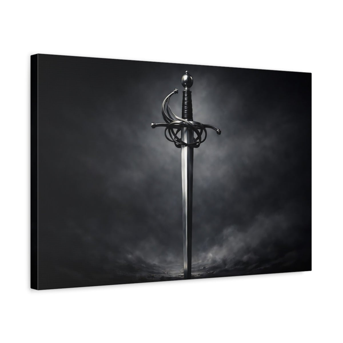 Dark Dramatic Rapier Sword Fairytale - Canvas Wall Art Print - YesArtYes