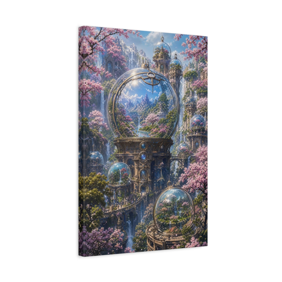 Side Mockup 3. Enchanted Glass Domes shown as canvas print