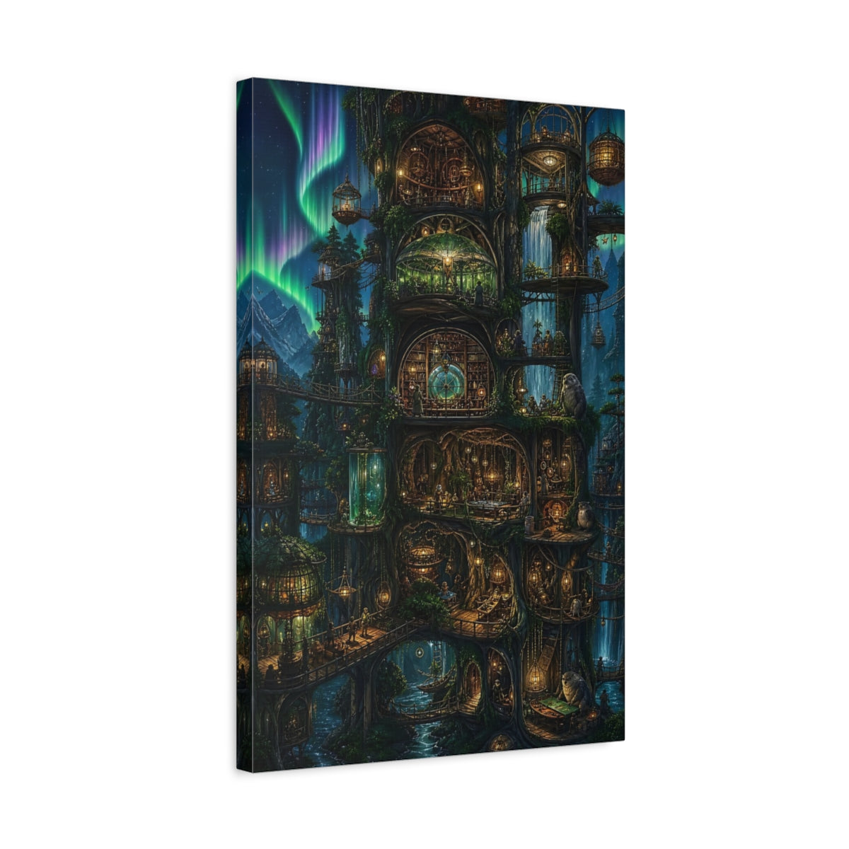 Side Mockup 3. Enchanted Treehouse Library shown as canvas print