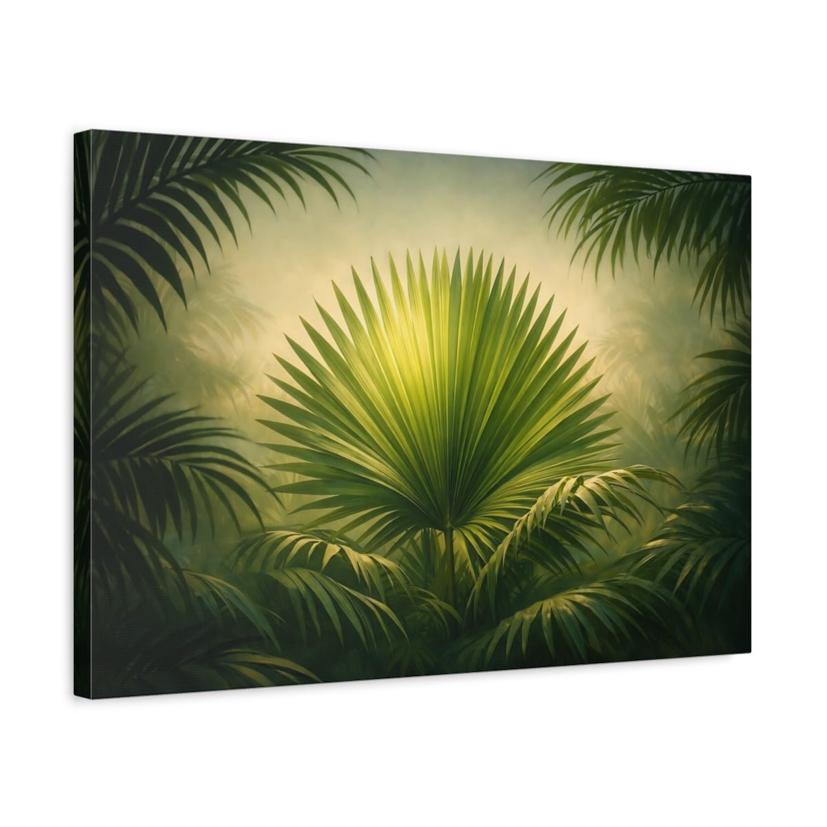 Ethereal Palm Leaf Nature - Canvas Wall Art Print - YesArtYes
