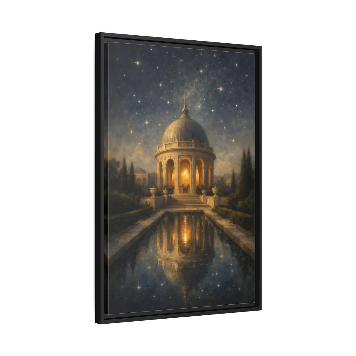 Fairytale Domed Pavilion Gold - Framed Canvas Wall Art Print - YesArtYes