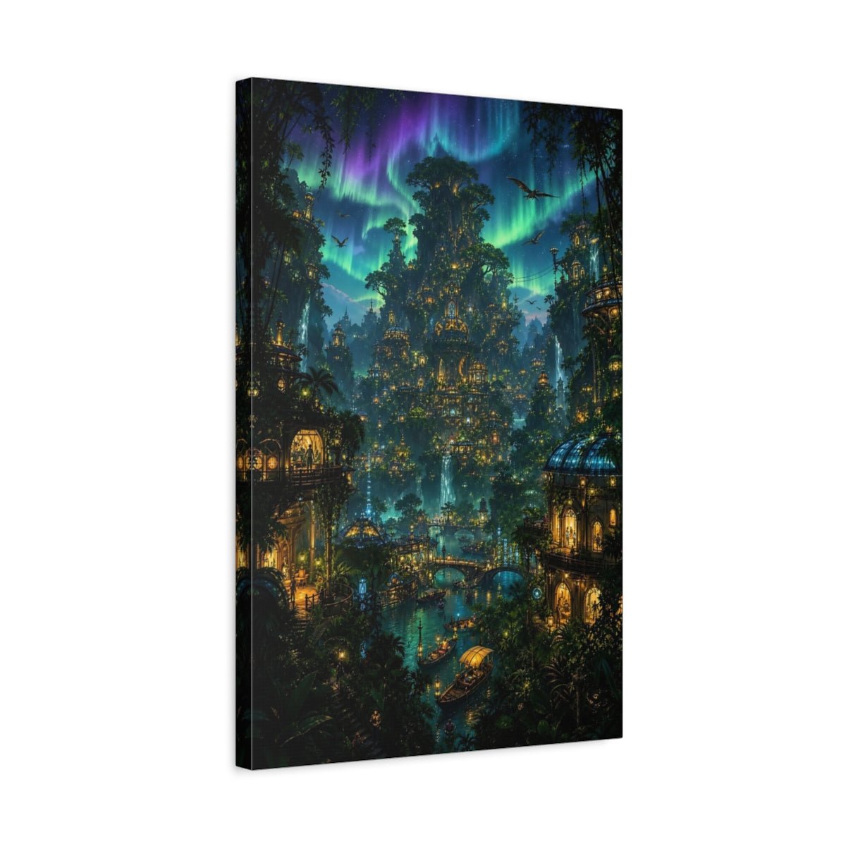 Fairytale Fantasy City Enchanted Forest Canvas Wall Art Print – Living Room Decor, Above Couch - YesArtYes