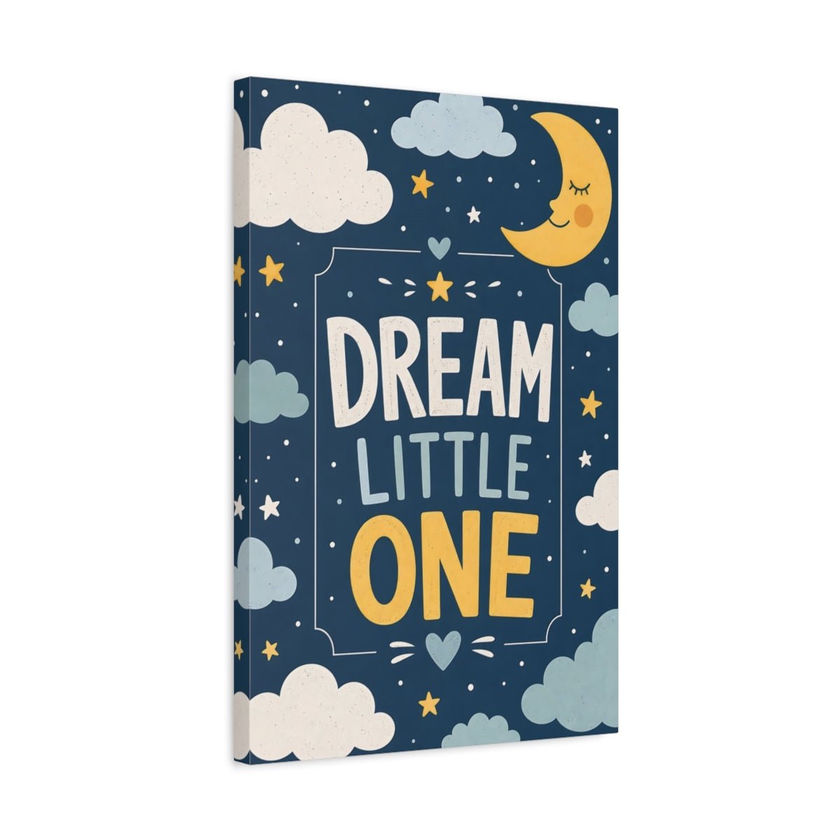 Fairytale Sleeping Moon Blue And Yellow Canvas Wall Art Print – Nursery Decor, Gallery - YesArtYes
