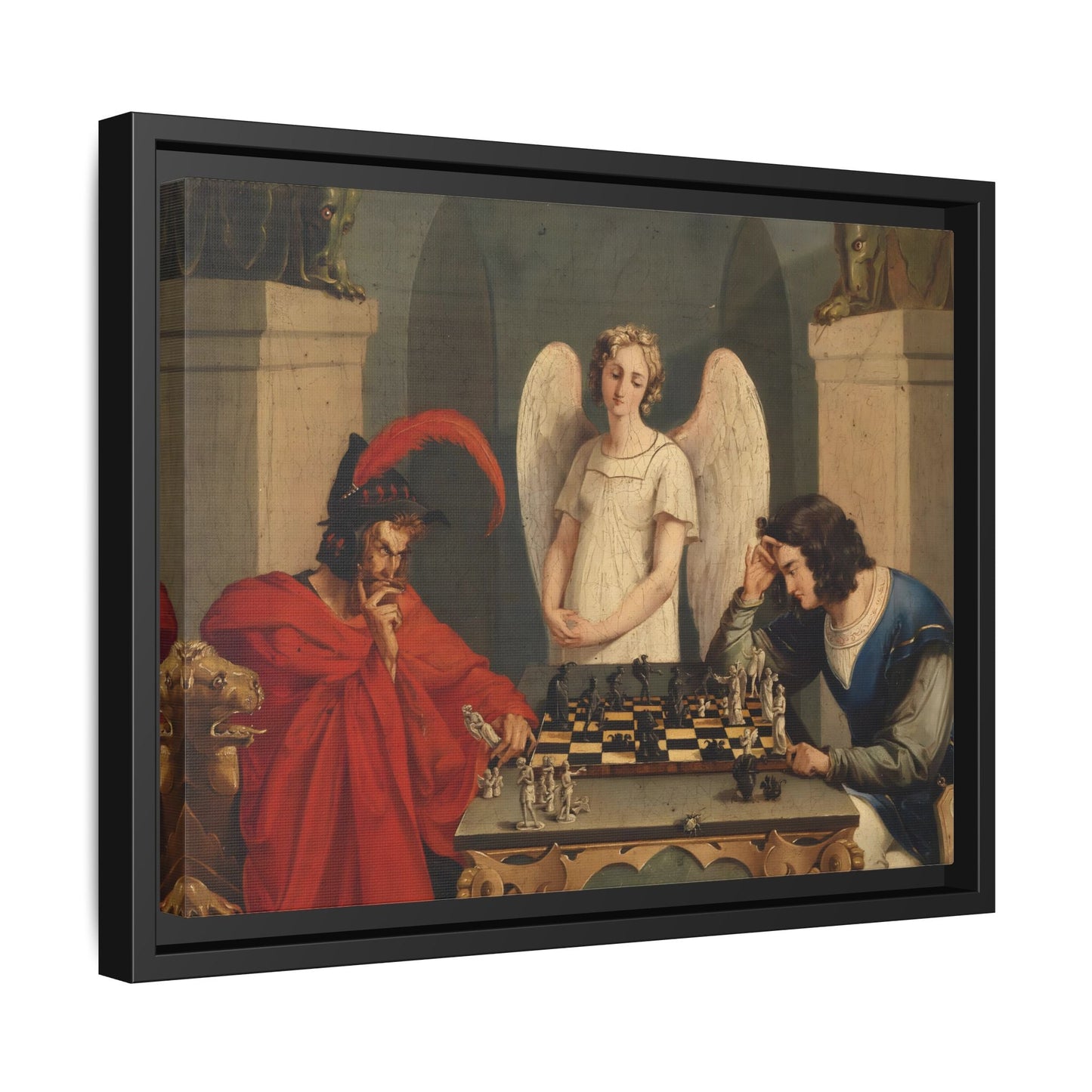 Faust and Mephistopheles Canvas Wall Art - Playing Chess Print - YesArtYes