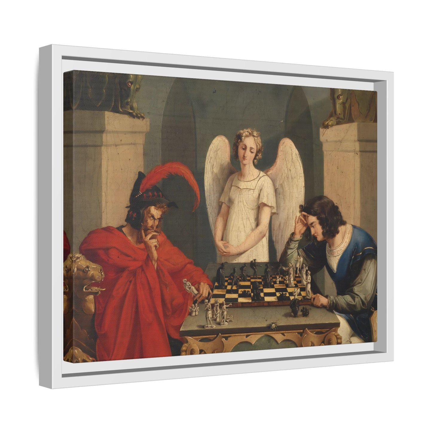 Faust and Mephistopheles Canvas Wall Art - Playing Chess Print - YesArtYes