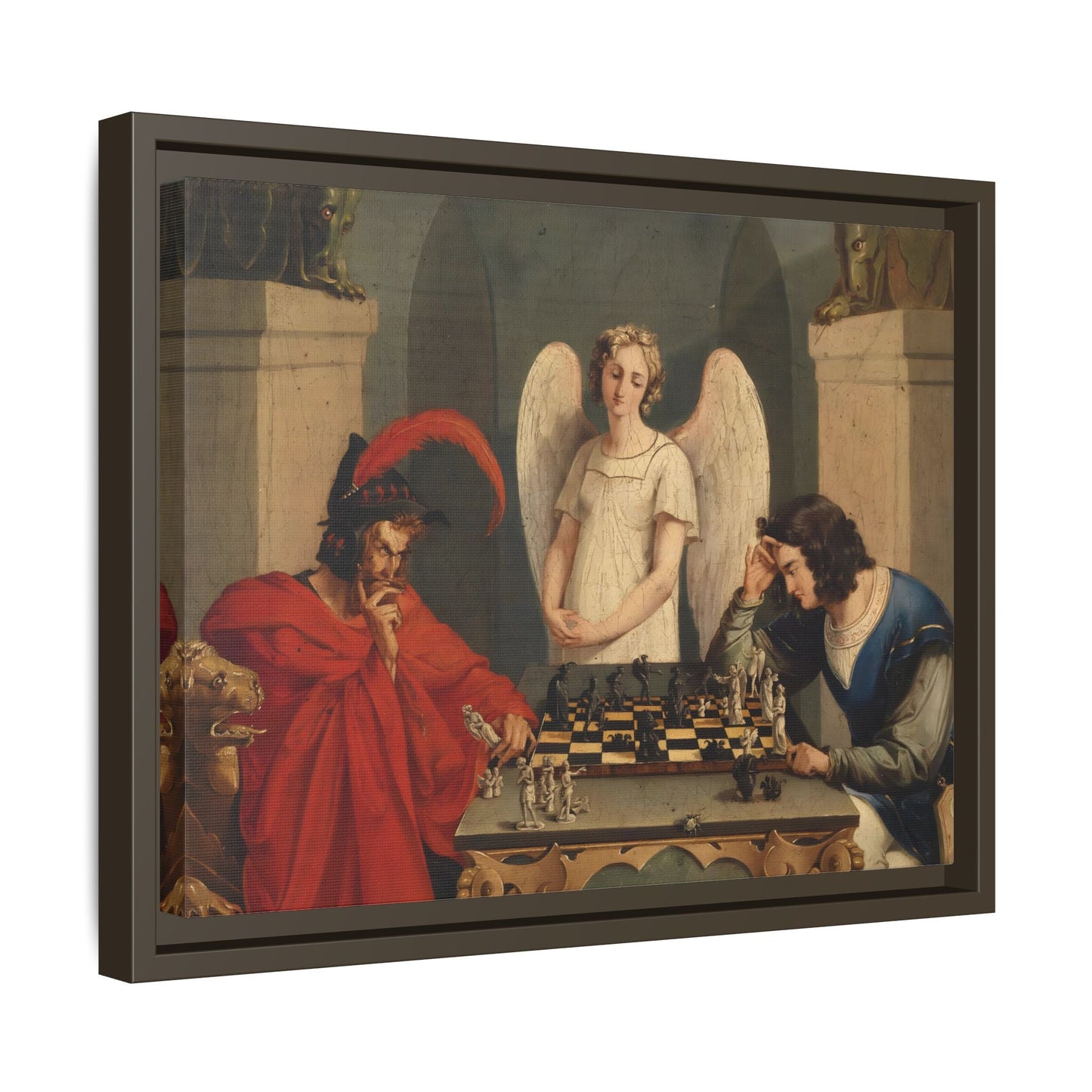 Faust and Mephistopheles Canvas Wall Art - Playing Chess Print - YesArtYes