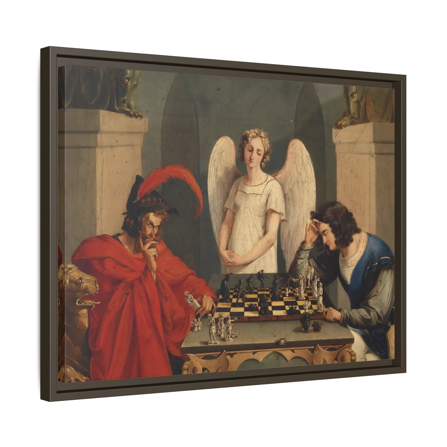Faust and Mephistopheles Canvas Wall Art - Playing Chess Print - YesArtYes
