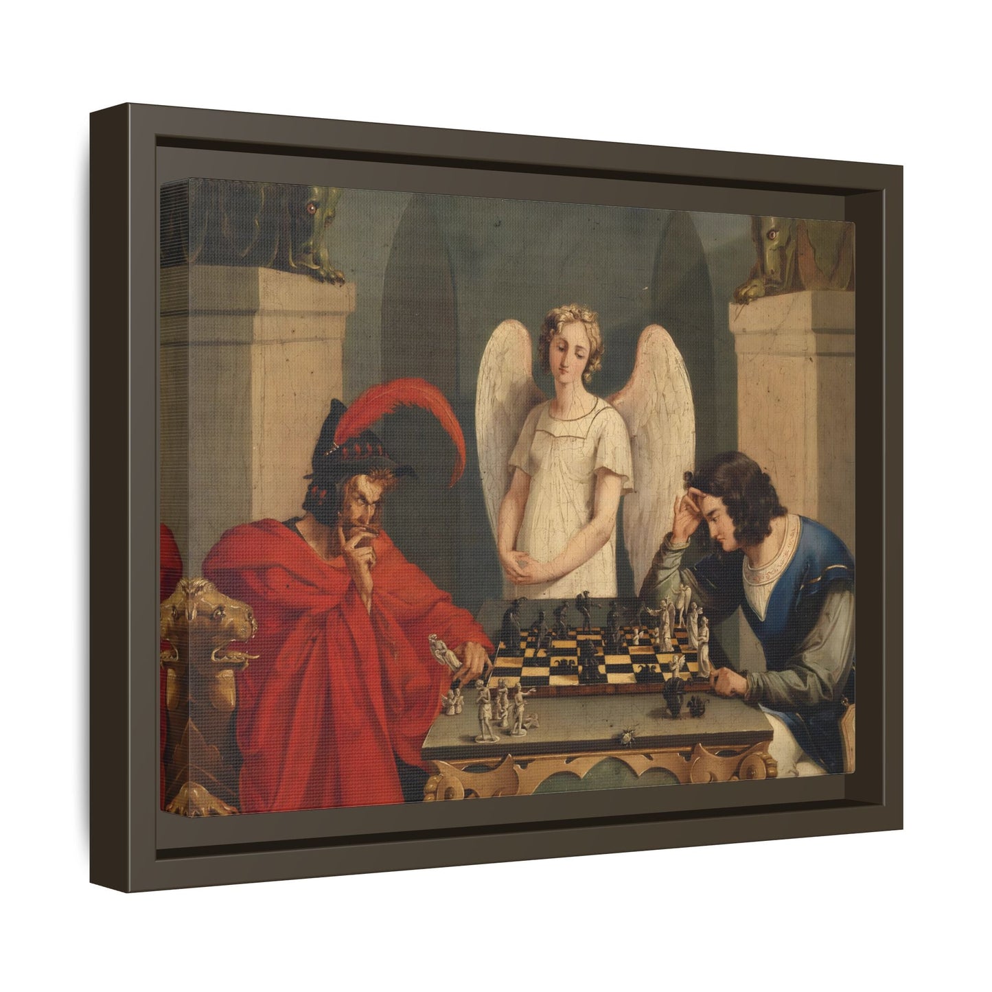 Faust and Mephistopheles Canvas Wall Art - Playing Chess Print - YesArtYes