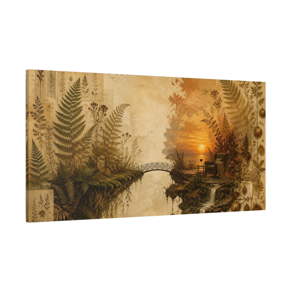 Side Mockup 2. Fern Cliff At Sunset shown as canvas print