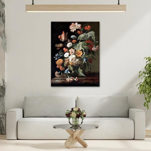 Floral Boho Moody Flowers Canvas Print - Vintage Still Life Wall Art - YesArtYes