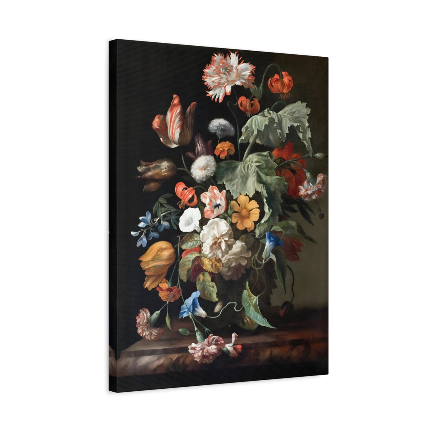 Floral Boho Moody Flowers Canvas Print - Vintage Still Life Wall Art - YesArtYes