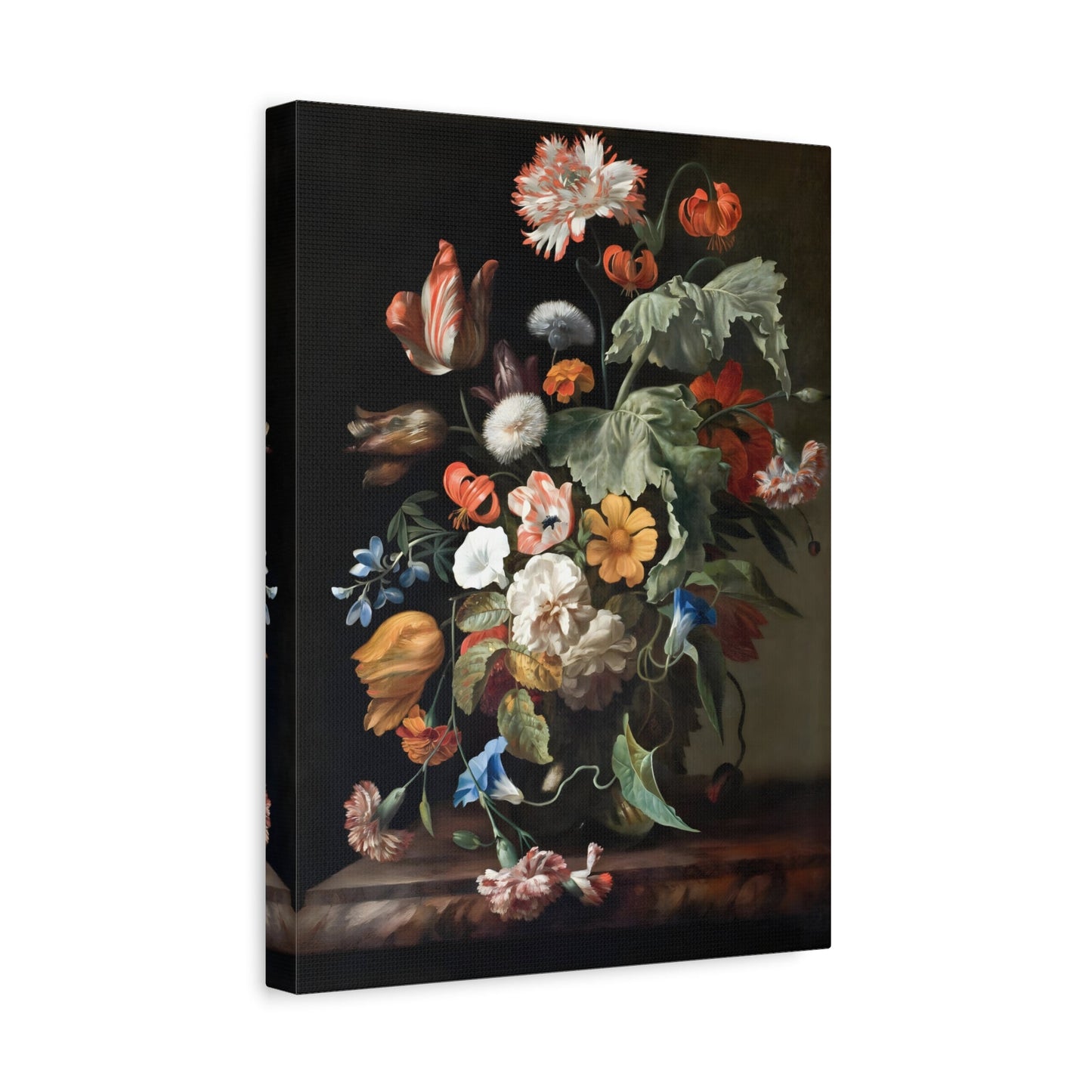 Floral Boho Moody Flowers Canvas Print - Vintage Still Life Wall Art - YesArtYes