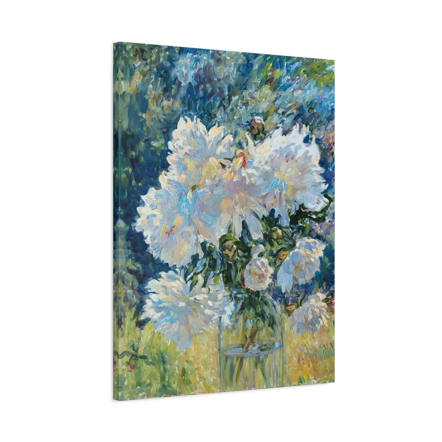 Floral Botanical Peony Vintage Canvas - Large Flower Still Life Print - YesArtYes