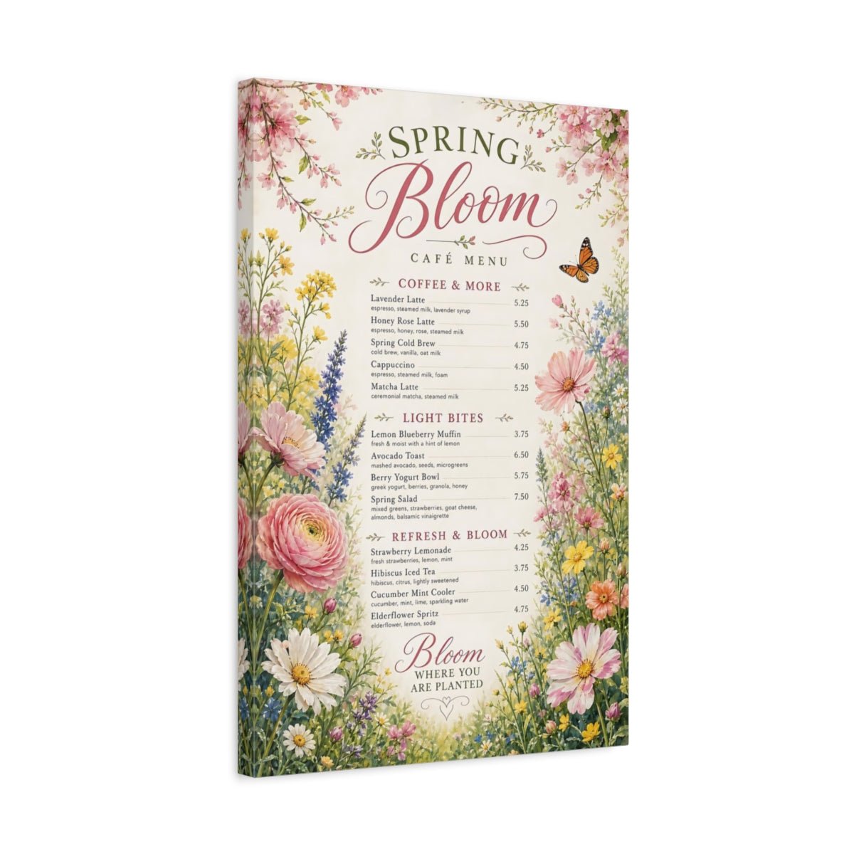 Floral Wildflowers Pastel Canvas Print – Kitchen, Dining Area Wall - YesArtYes