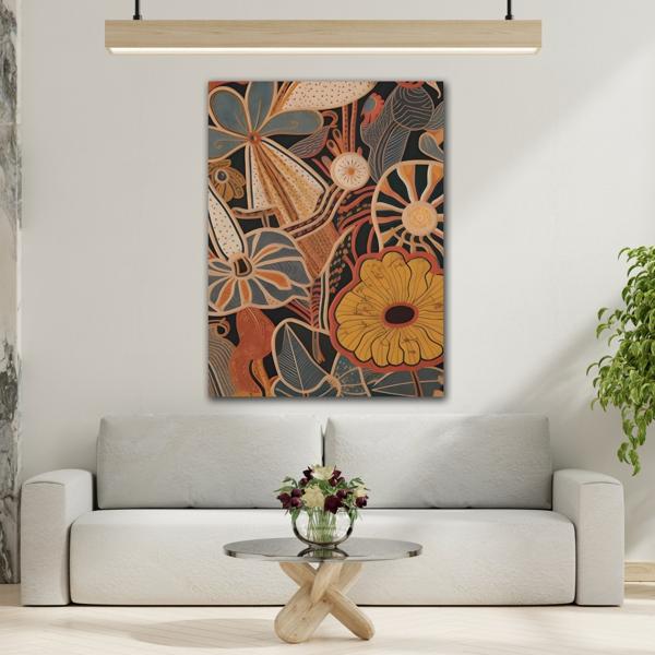 Flowers Floral Botanical Canvas Print - Boho Wall Art Decor - YesArtYes