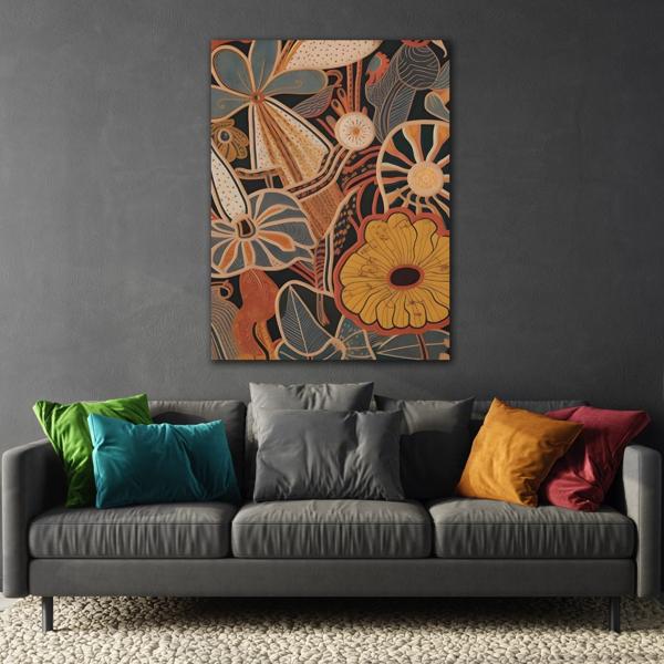 Flowers Floral Botanical Canvas Print - Boho Wall Art Decor - YesArtYes