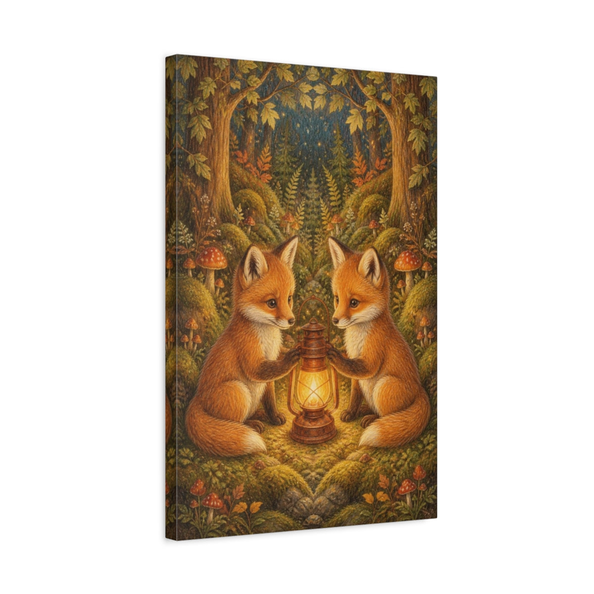 Side Mockup 3. Fox Kits For Kids shown as canvas print