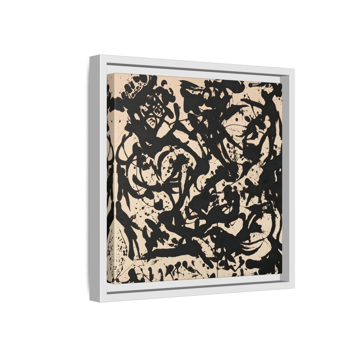 Framed Abstract Pollock Canvas Print - Famous Wall Art Prints - YesArtYes