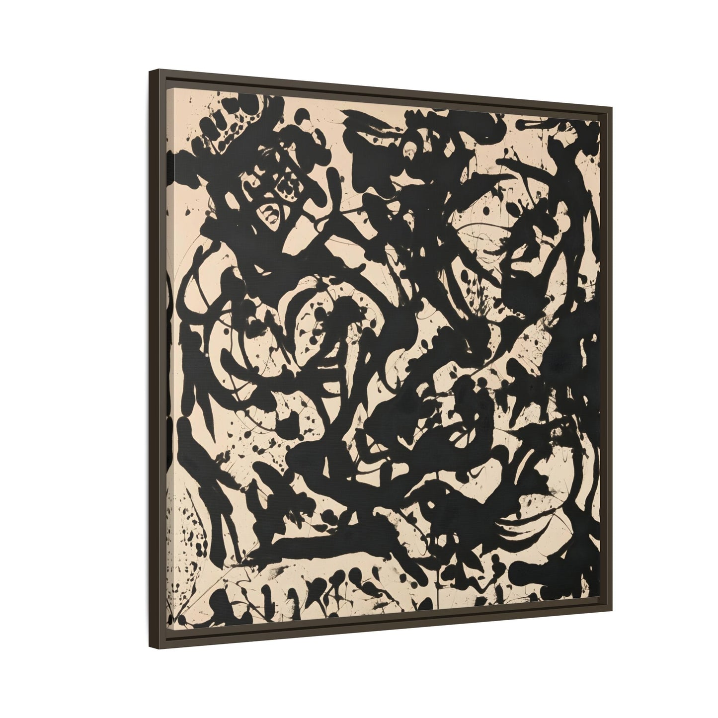 Framed Abstract Pollock Canvas Print - Famous Wall Art Prints - YesArtYes