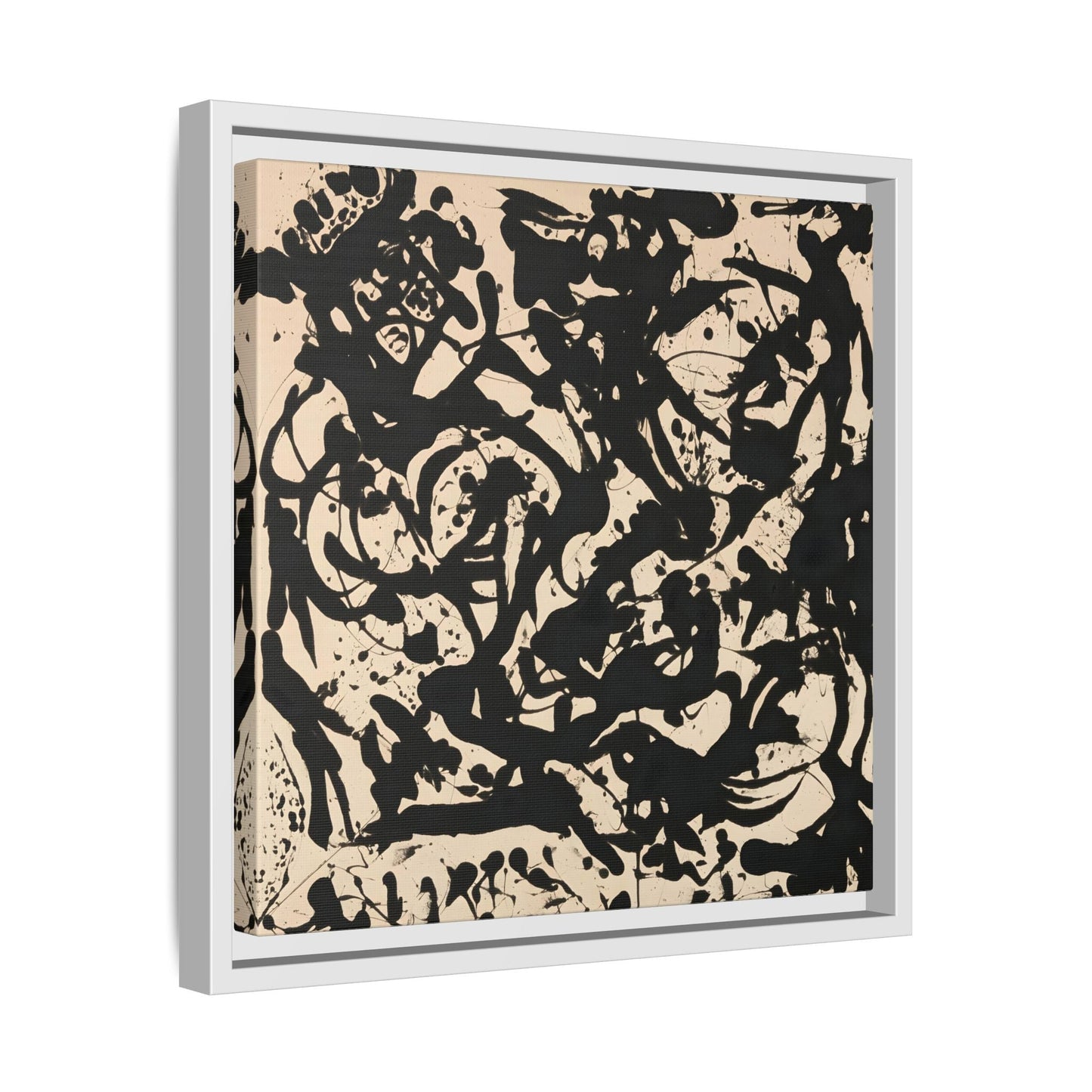 Framed Abstract Pollock Canvas Print - Famous Wall Art Prints - YesArtYes
