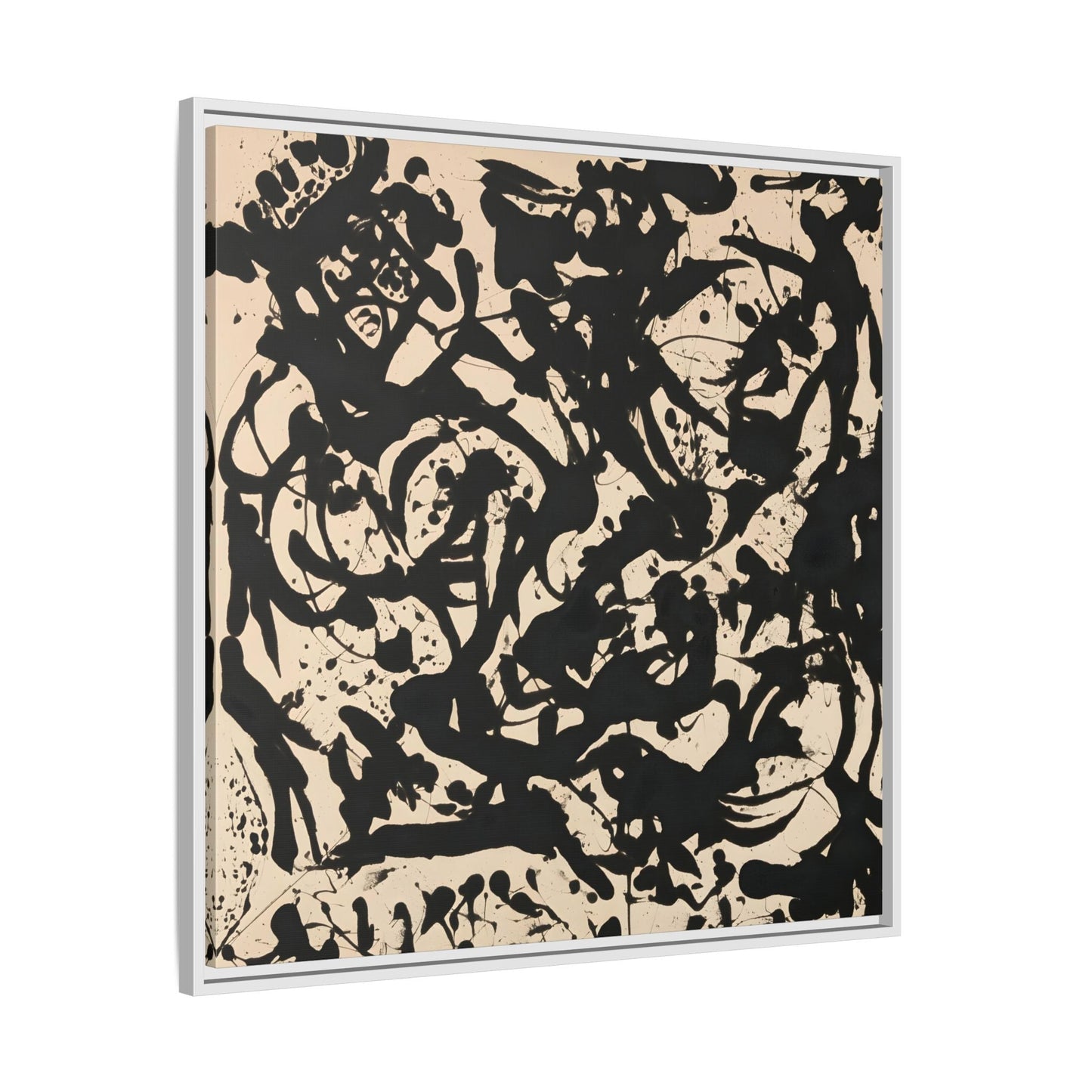 Framed Abstract Pollock Canvas Print - Famous Wall Art Prints - YesArtYes