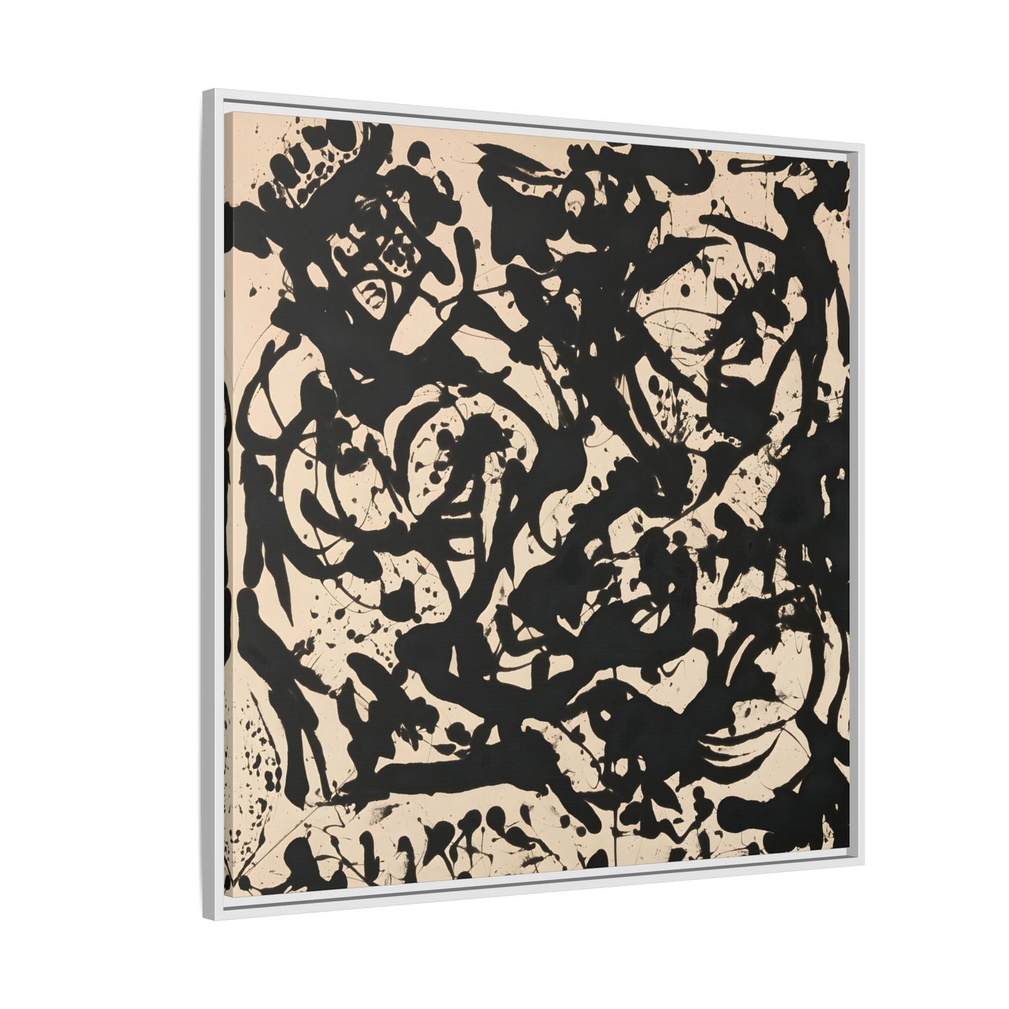 Framed Abstract Pollock Canvas Print - Famous Wall Art Prints - YesArtYes