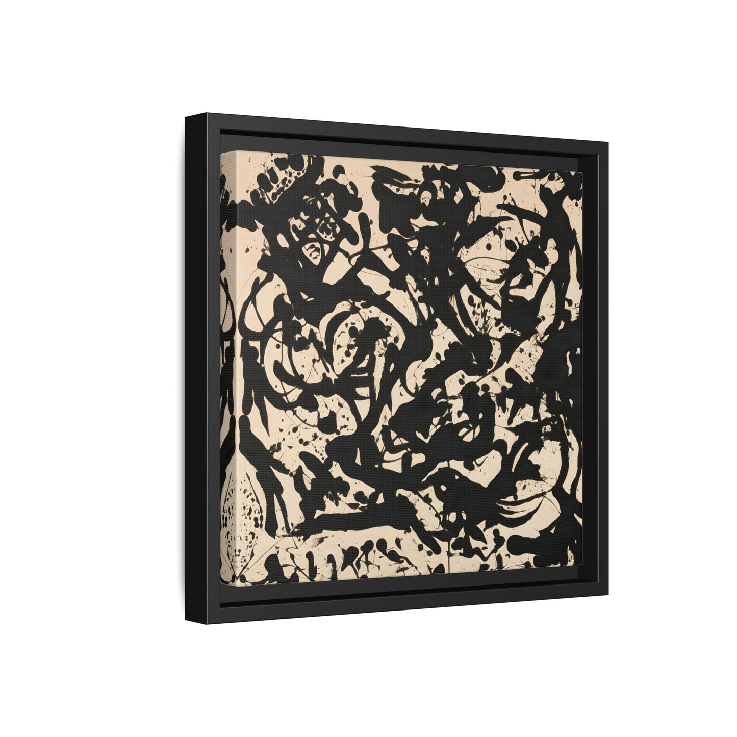 Framed Abstract Pollock Canvas Print - Famous Wall Art Prints - YesArtYes