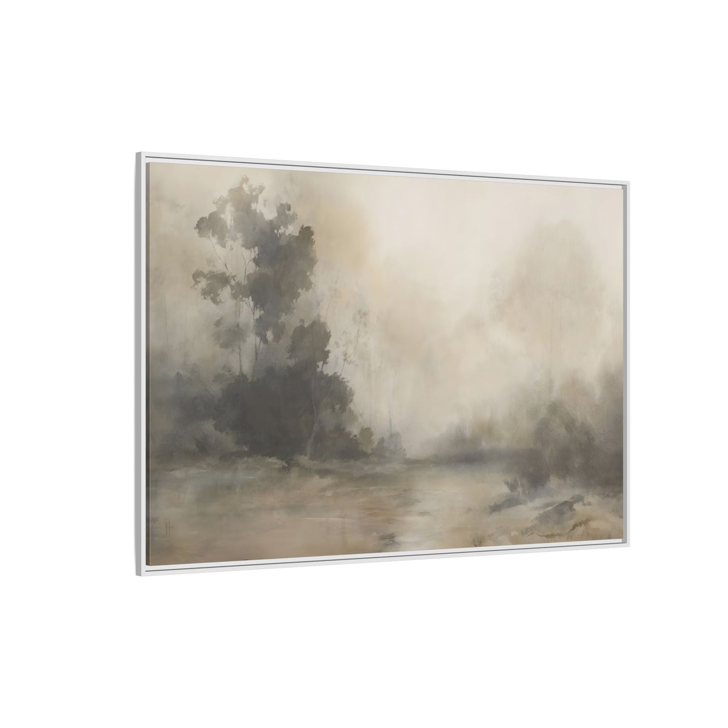 Framed Brown Minimalist Canvas Art - Serene Landscape Decor - YesArtYes