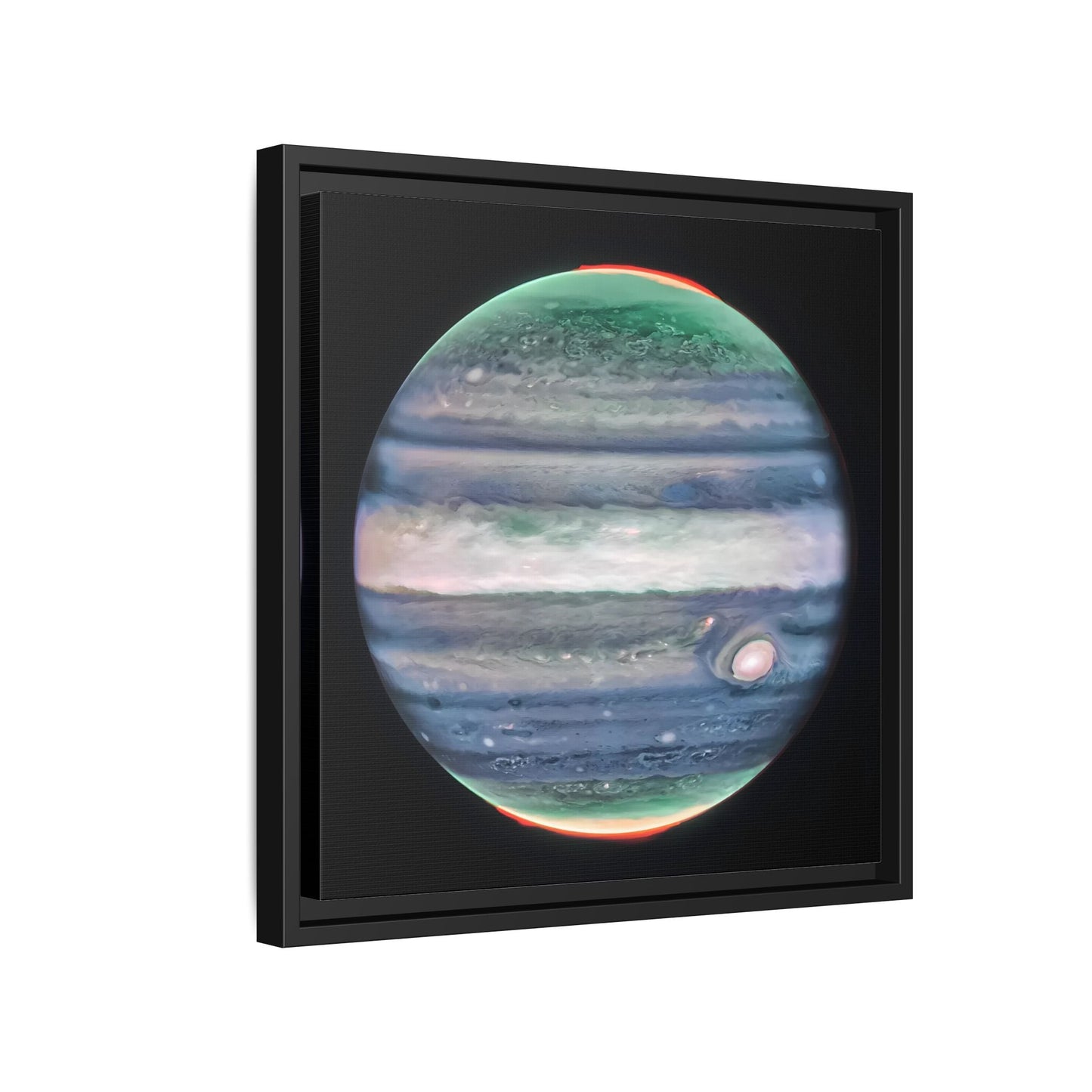 Framed Canvas Wall Art Print - NASA Jupiter Image James Webb Space Telescope First Images in Black Frame - YesArtYes