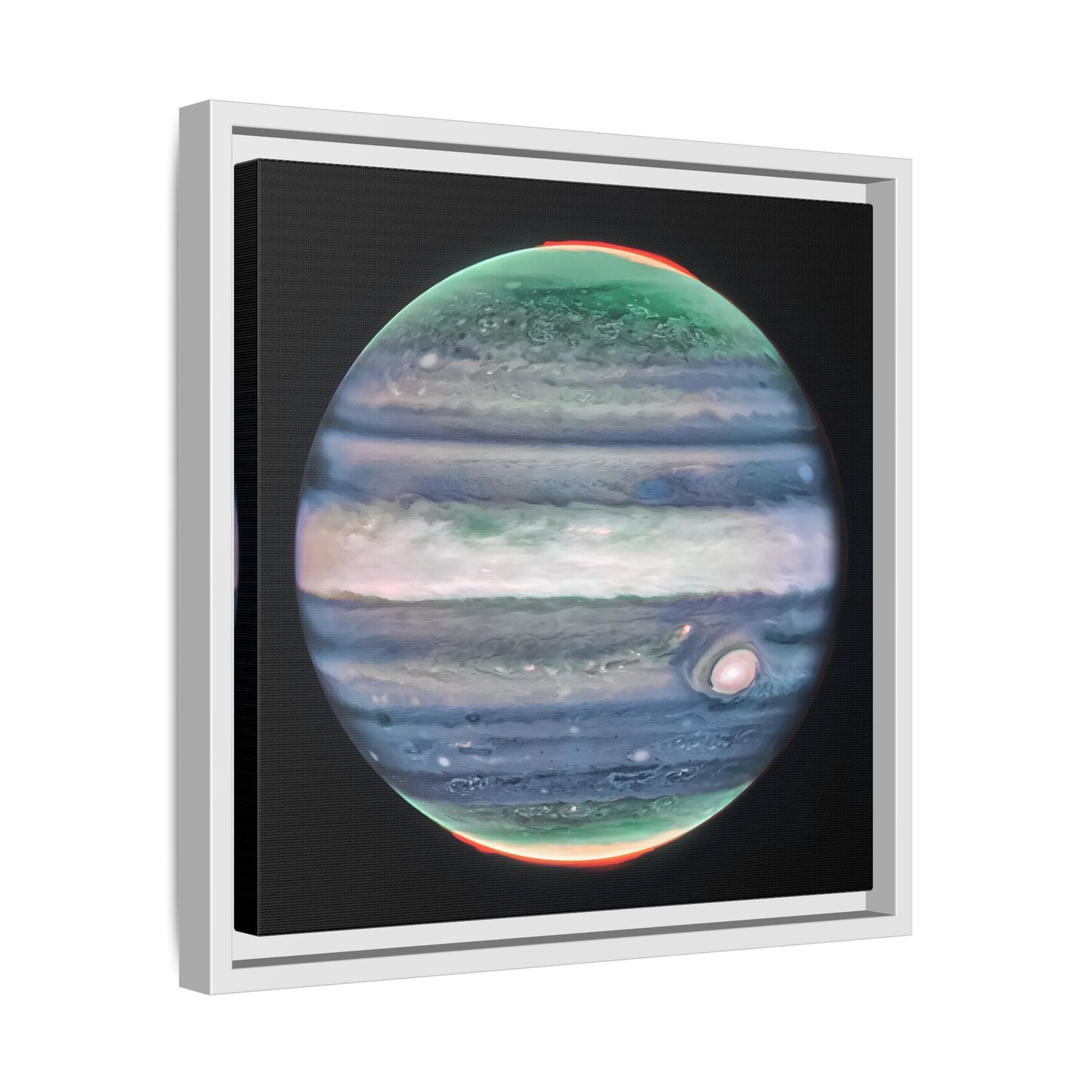Framed Canvas Wall Art Print - NASA Jupiter Image James Webb Space Telescope First Images in Black Frame - YesArtYes