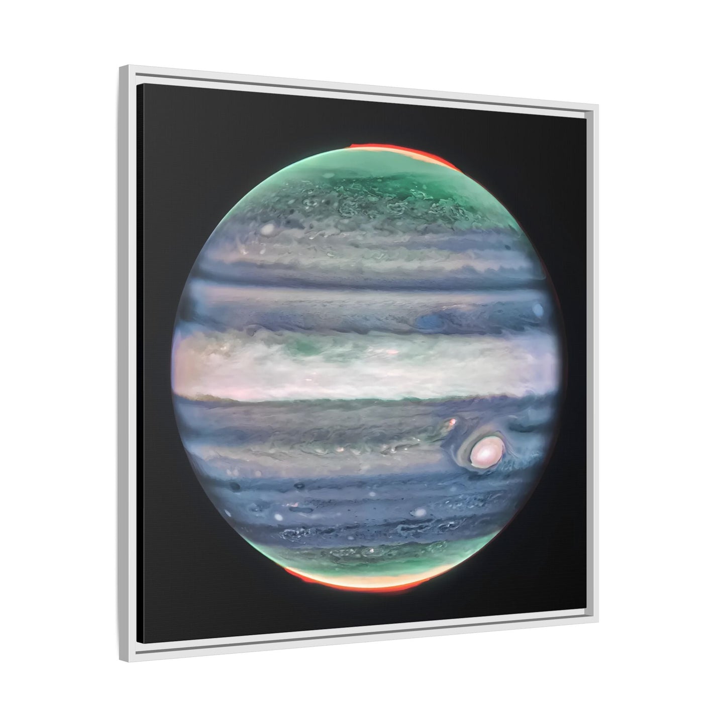 Framed Canvas Wall Art Print - NASA Jupiter Image James Webb Space Telescope First Images in Black Frame - YesArtYes