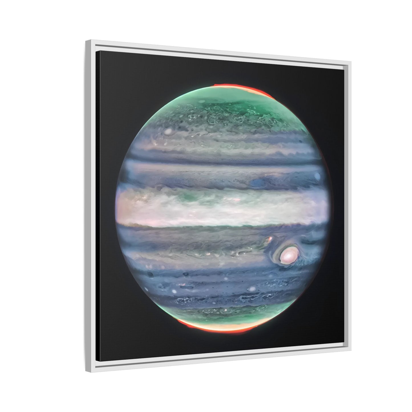 Framed Canvas Wall Art Print - NASA Jupiter Image James Webb Space Telescope First Images in Black Frame - YesArtYes