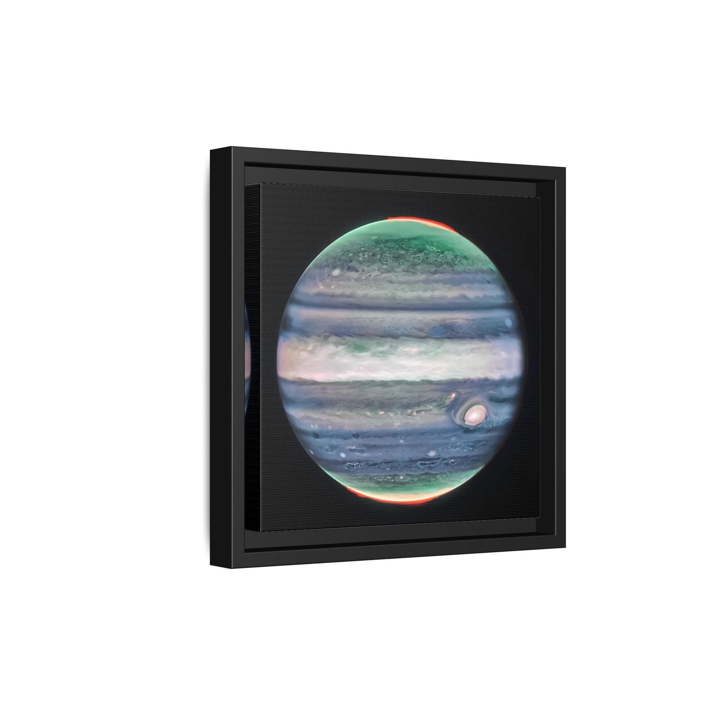 Framed Canvas Wall Art Print - NASA Jupiter Image James Webb Space Telescope First Images in Black Frame - YesArtYes