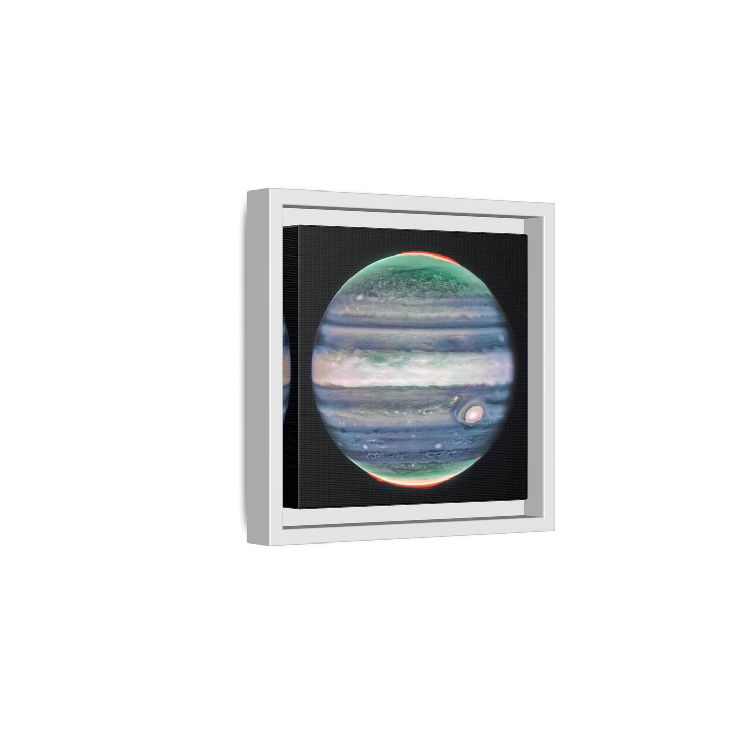 Framed Canvas Wall Art Print - NASA Jupiter Image James Webb Space Telescope First Images in Black Frame - YesArtYes