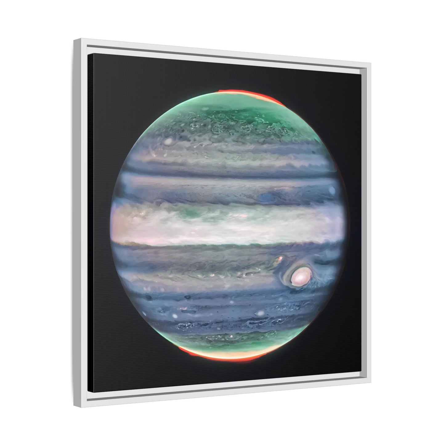 Framed Canvas Wall Art Print - NASA Jupiter Image James Webb Space Telescope First Images in Black Frame - YesArtYes