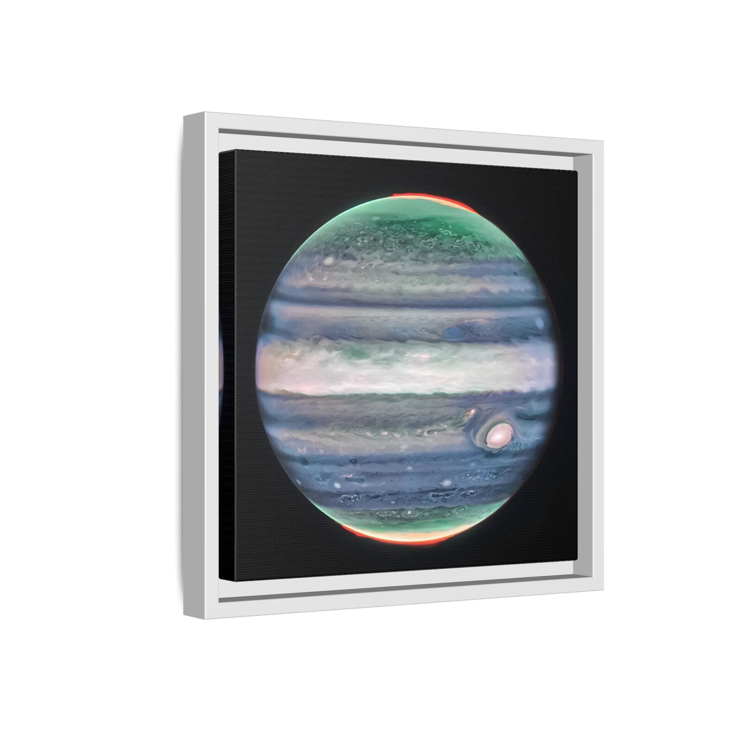 Framed Canvas Wall Art Print - NASA Jupiter Image James Webb Space Telescope First Images in Black Frame - YesArtYes