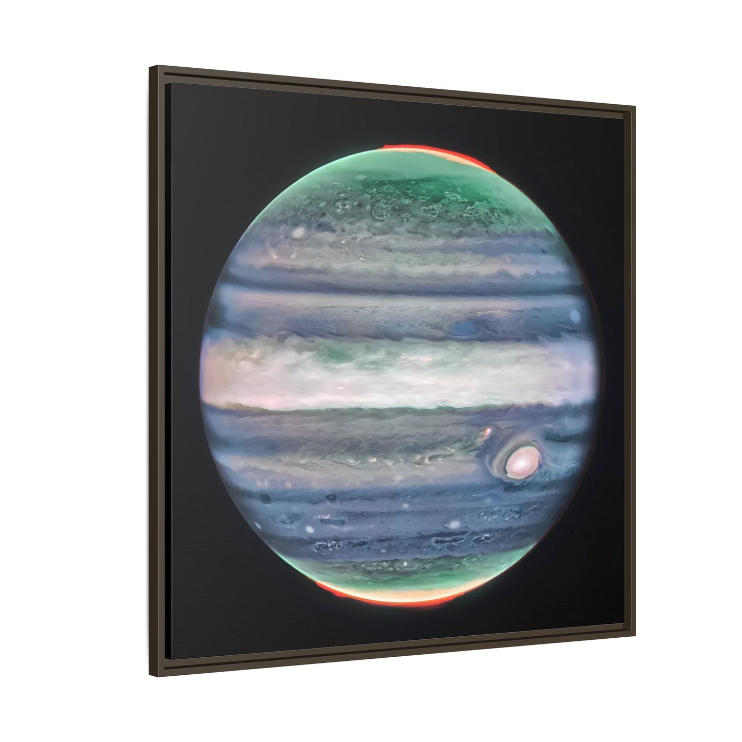 Framed Canvas Wall Art Print - NASA Jupiter Image James Webb Space Telescope First Images in Black Frame - YesArtYes