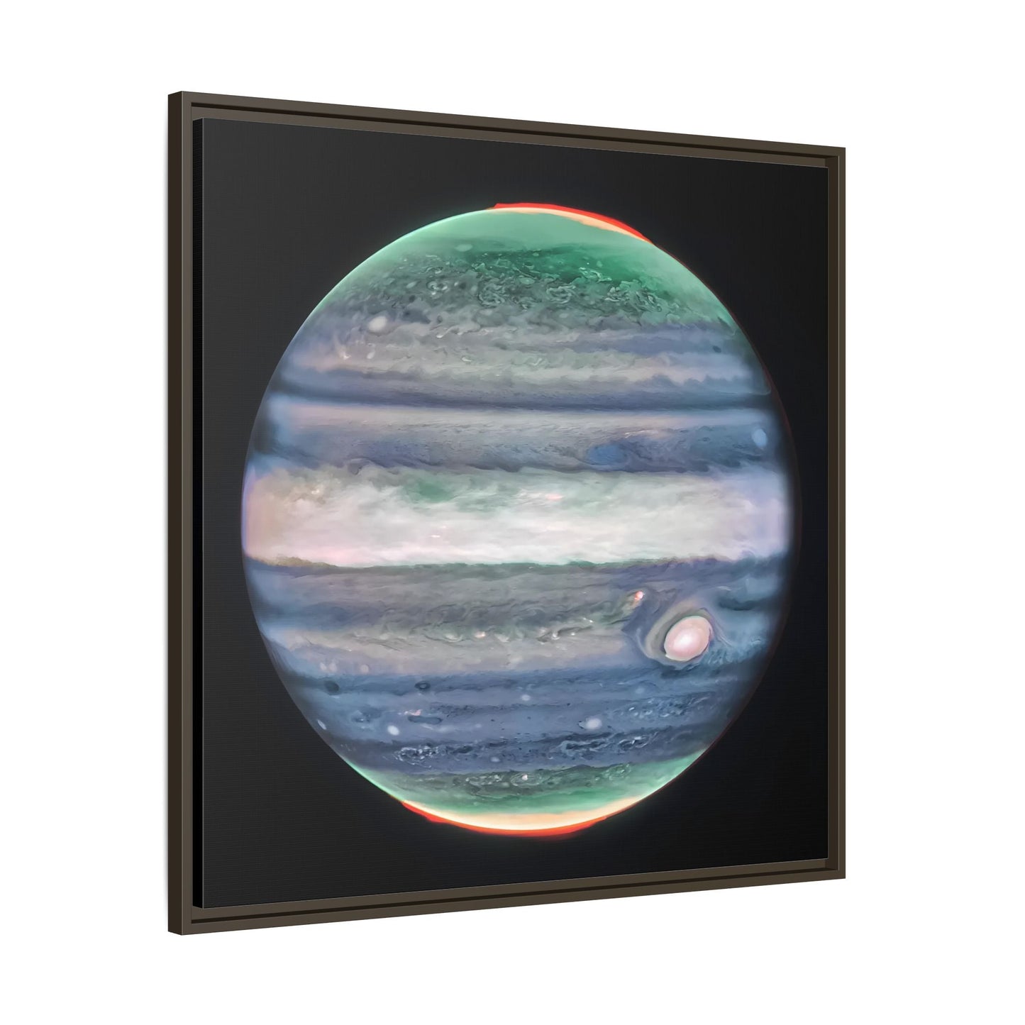 Framed Canvas Wall Art Print - NASA Jupiter Image James Webb Space Telescope First Images in Black Frame - YesArtYes