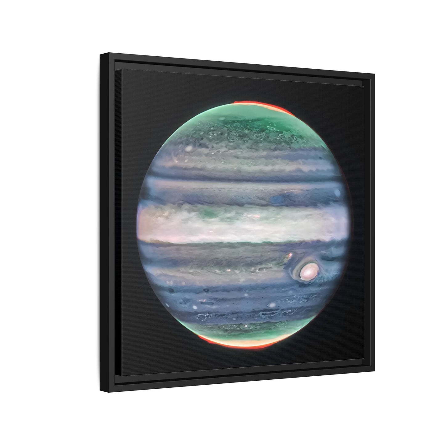 Framed Canvas Wall Art Print - NASA Jupiter Image James Webb Space Telescope First Images in Black Frame - YesArtYes