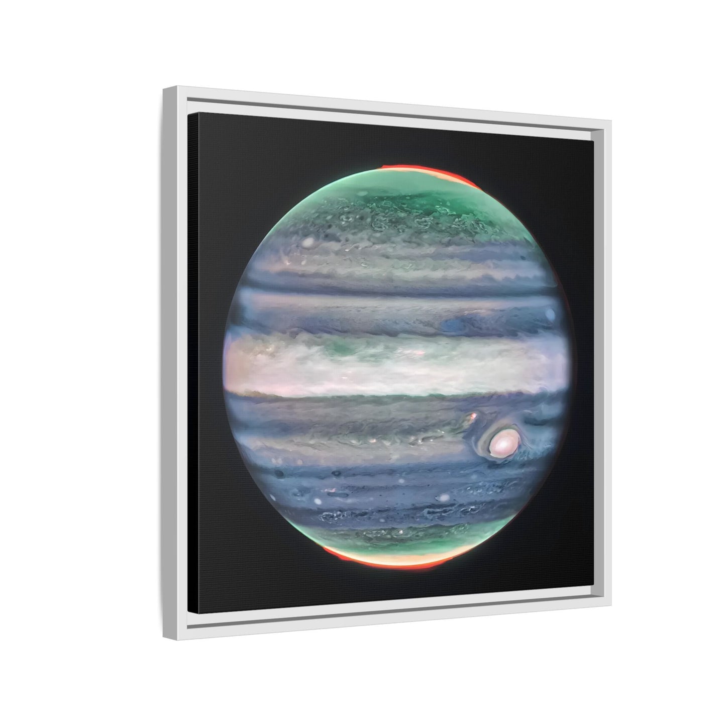 Framed Canvas Wall Art Print - NASA Jupiter Image James Webb Space Telescope First Images in Black Frame - YesArtYes