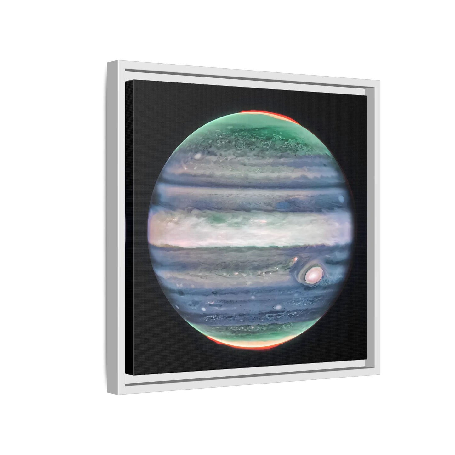 Framed Canvas Wall Art Print - NASA Jupiter Image James Webb Space Telescope First Images in Black Frame - YesArtYes