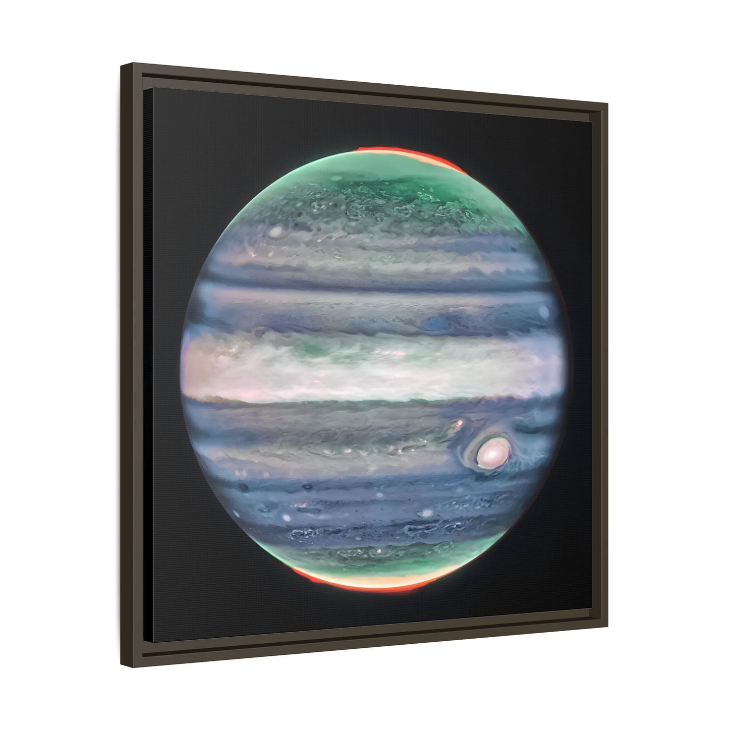 Framed Canvas Wall Art Print - NASA Jupiter Image James Webb Space Telescope First Images in Black Frame - YesArtYes