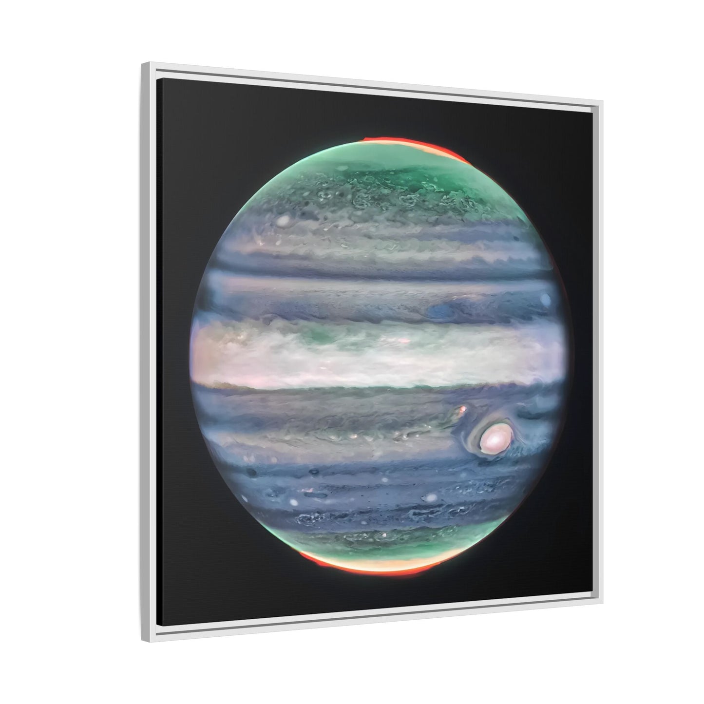 Framed Canvas Wall Art Print - NASA Jupiter Image James Webb Space Telescope First Images in Black Frame - YesArtYes