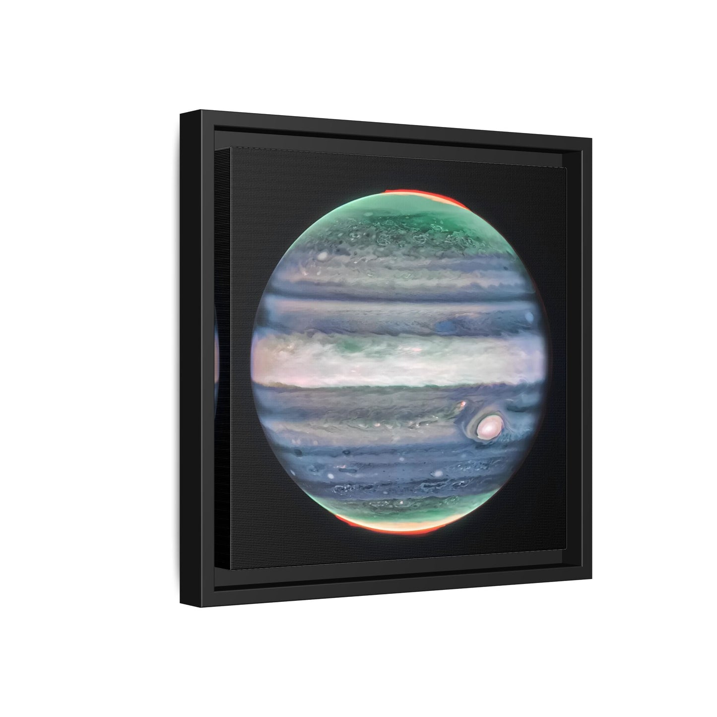 Framed Canvas Wall Art Print - NASA Jupiter Image James Webb Space Telescope First Images in Black Frame - YesArtYes