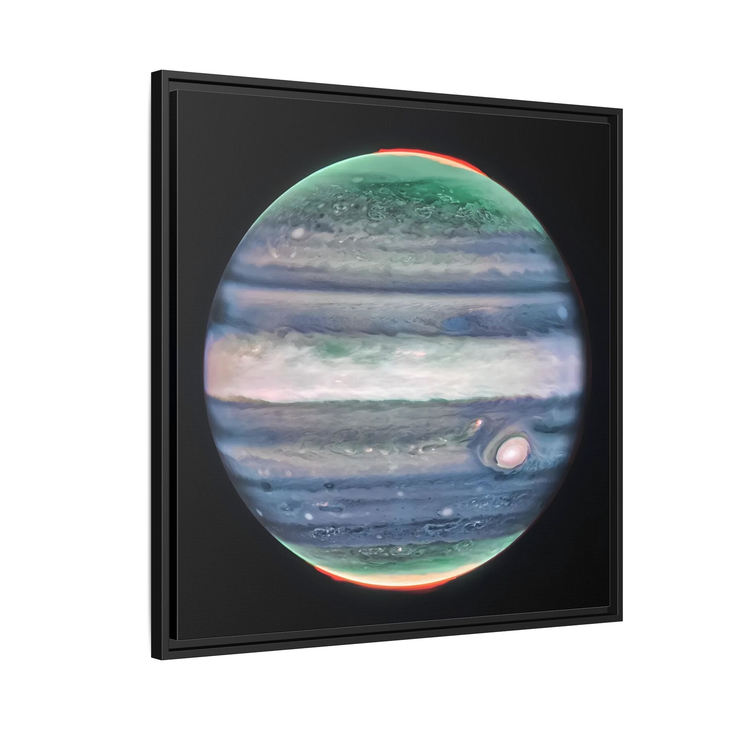 Framed Canvas Wall Art Print - NASA Jupiter Image James Webb Space Telescope First Images in Black Frame - YesArtYes