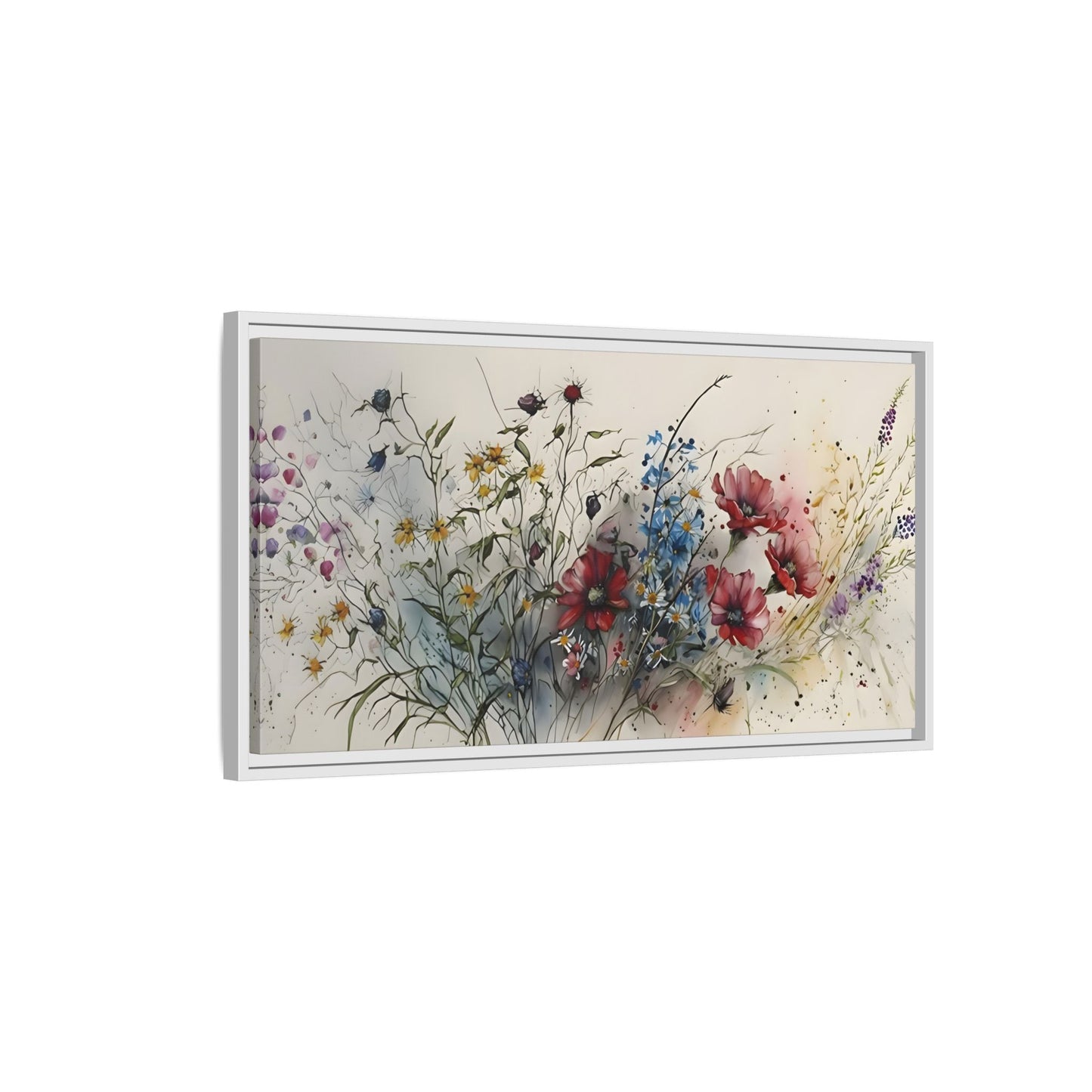 Framed Floral Canvas Art Print - Large Boho Wild Flower Wall Decor - YesArtYes