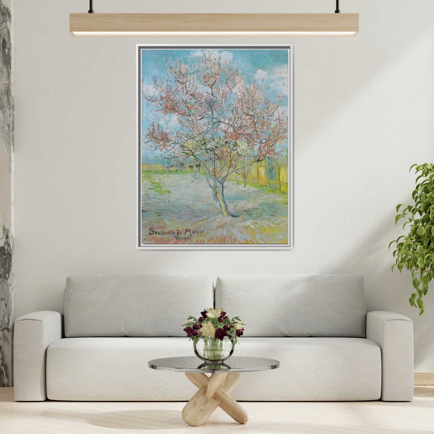 Framed Flower Orchards Canvas Van Gogh Wall Art Print - YesArtYes