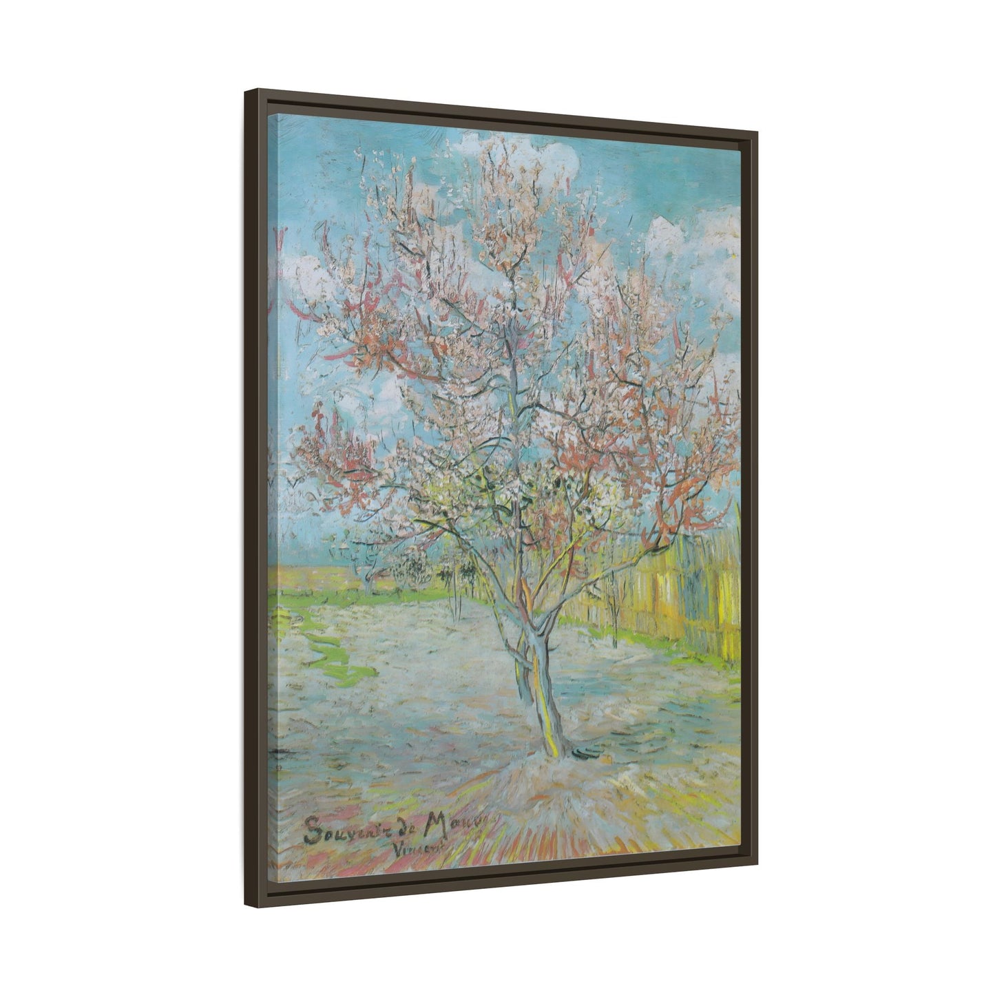 Framed Flower Orchards Canvas Van Gogh Wall Art Print - YesArtYes