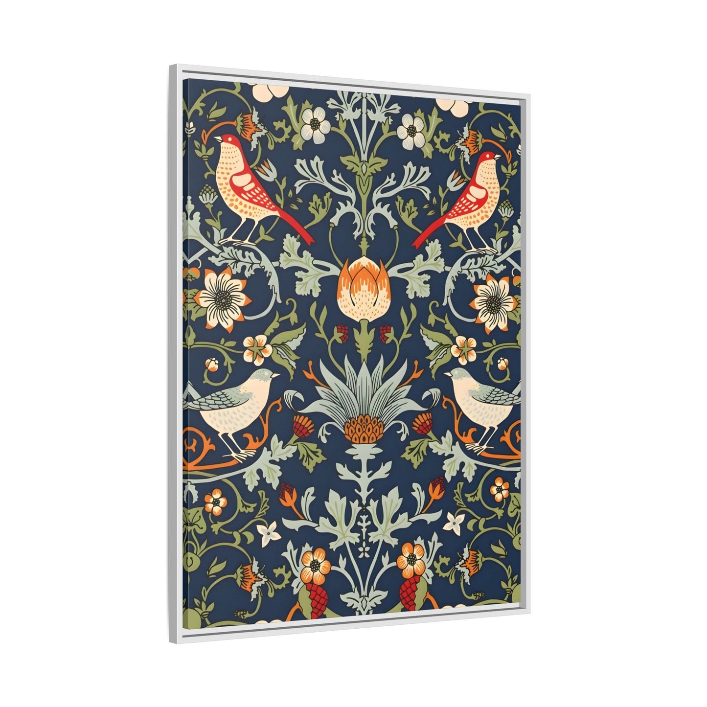 Framed Flowers Birds William Morris Canvas Wall Art Print - YesArtYes