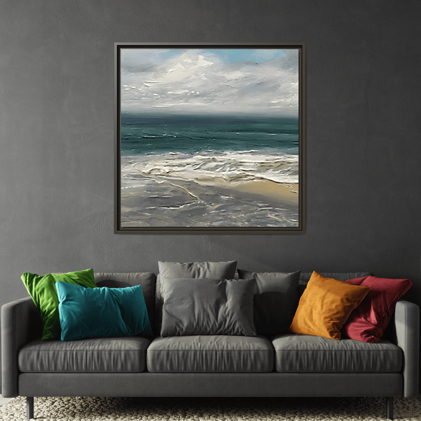 Framed Ocean Coastal Canvas Print - Beach Landscape Home Decor - YesArtYes